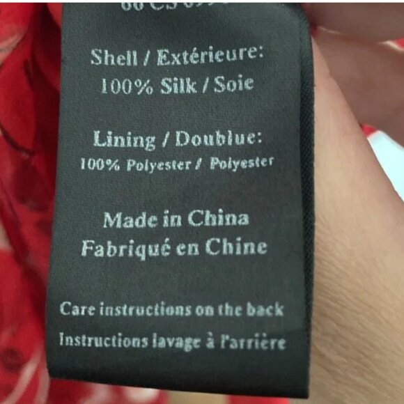 SANDRA ANGELOZZI - dress red fit and flare 100% silk size 30 (US 00) - Picture 8 of 8